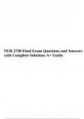 NUR 2790 Final Exam Questions and Answers with Complete Solutions A+ Guide.