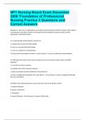 NP1 Nursing Board Exam December 2006 'Foundation of Professional Nursing Practice 2