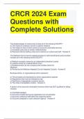 CRCR 2024 Exam Questions with Complete Solutions