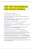 CSC 102 Test Questions with Correct Answers 