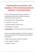 Med Surg ATI Proctored Exam | 100 Questions | All Correctly Answered and Graded A+ | Latest 2024 Guide 