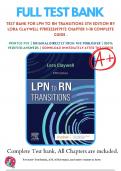 Test Bank For LPN to RN Transitions 5th Edition By Lora Claywell 9780323697972 Chapter 1-18 Complete Guide .