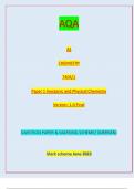 AQA AS CHEMISTRY 7404/1 Paper 1 Inorganic and Physical Chemistry Version: 1.0 Final *JUN237404101* IB/M/Jun23/E7 7404/1/ QUESTION PAPER & MARKING SCHEME/ [MERGED] Mark scheme June 2023