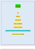 AQA A-level ACCOUNTING 7127/1 Paper 1 Financial Accounting Version: 1.0 Final *jun237127101* IB/G/Jun23/E14 7127/1 A-level ACCOUNTING Paper 1 Financial AccountingQUESTION PAPER & MARKING SCHEME/ [MERGED] Mark scheme June 2023