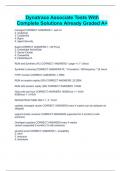 Dynatrace Associate Tests With Complete Solutions Already Graded A+