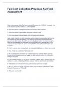 Fair Debt Collection Practices Act Final Assessment Questions and Answers Graded A+