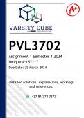 PVL3702 Assignment 1 (DETAILED ANSWERS) Semester 1 2024 (157217)  - DISTINCTION GUARANTEED.