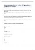 Geometry unit test review 15 questions and answers 2024