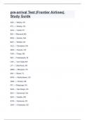 pre-arrival Test (Frontier Airlines) Study Guide.