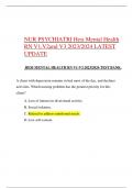 NUR PSYCHIATRI HESI MENTAL HEALTH V1, V2 AND V3 LATEST UPDATE 