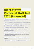 Right of Way Portion of QAC Test correctly answered 2023