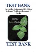 Test Bank For Current Psychotherapies 11th Edition By Danny Wedding; Raymond J. Corsini 9781305865754 Chapter 1-16 Complete Guide .