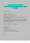 ESB Exam One (GMETRIX)( Entrepreneurship and Small Business Study Set)2024