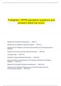 Firefighter I NFPA standards questions and answers latest top score.