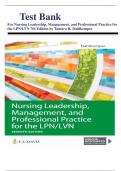 Test Bank For Nursing Leadership, Management, and Professional Practice for the LPN/LVN 7th Edition by Tamara R. Dahlkemper | 2021/2022 | 9781719641487 |Chapter 1-21 | Complete Questions and Answers A+