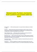    Massachusetts Plumbers Journeyman Exam questions and answers latest top score.