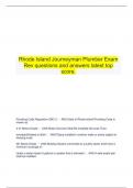    Rhode Island Journeyman Plumber Exam Rev questions and answers latest top score.