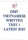 Dmv Vietnamese Written Test 1 Latest 2023 with complete solution Questions and Answers