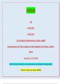 AQA AS HISTORY 7041/2E The English Revolution, 1625–1660 Component 2E The origins of the English Civil War, 1625– 1642 Version: 1.0 Final IB/M/Jun23/E3 7041/2E AS  HISTORY The English Revolution, 1625–1660QUESTION PAPER & MARKING SCHEME/ [MERGED]  Mark sc