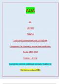 AQA AS HISTORY 7041/1H Tsarist and Communist Russia, 1855–1964 Component 1H Autocracy, Reform and Revolution:  Russia, 1855–1917 Version: 1.0 Final IB/M/Jun23/E5 7041/1H AS  HISTORY Tsarist and Communist Russia, 1855–1964 QUESTION PAPER & MARKING SCHEME/ 