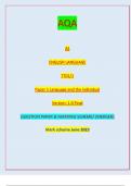 AQA AS ENGLISH LANGUAGE 7701/1 Paper 1 Language and the individual Version: 1.0 Final IB/G/Jun23/E4 7701/1 Monday 15 May 2023 Morning Time allowed: 1 hour 30 minutes Materials For this paper you must have: • an AQA 12-page answer bookQUESTION PAPER & MARK