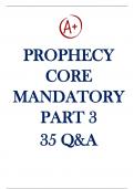 Prophecy- Core Mandatory Part III (Nursing)/ Prophecy Core Mandatory Part 3; Answered