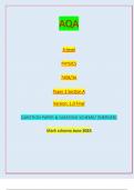 AQA A-level PHYSICS 7408/3A Paper 3 Section A Version: 1.0 Final *JUN2374083A01* IB/M/Jun23/E10 7408/3A For Examiner’s Use Question Mark 1 2 3 TOTAL Thursday 15 June 2023 QUESTION PAPER & MARKING SCHEME/ [MERGED]  Mark scheme June 2023