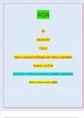 AQA AS SOCIOLOGY 7191/2 Paper 2 Research Methods and Topics in Sociology Version: 1.0 Final IB/M/Jun23/E11 7191/2 Tuesday 23 May 2023QUESTION PAPER & MARKING SCHEME/ [MERGED]  Mark scheme June 2023