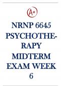 NRNP 6645 Psychotherapy: Week 6 Midterm Exam With Complete Solution - Verified Latest 2023 (Complete Rated A)