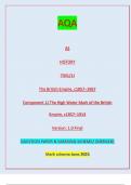 AQA AS HISTORY 7041/1J The British Empire, c1857–1967  Component 1J The High Water Mark of the British  Empire, c1857–1914 Version: 1.0 Final IB/M/Jun23/E5 7041/1J AS  HISTORY The British Empire, c1857–1967QUESTION PAPER & MARKING SCHEME/ [MERGED]  Mark s