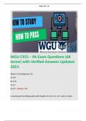 WGU C955 – PA Exam Questions (68 terms) with Verified Answers Updated 2023.   