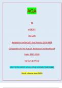 AQA AS HISTORY 7041/2N Revolution and dictatorship: Russia, 1917–1953  Component 2N The Russian Revolution and the Rise of  Stalin, 1917–1929 Version: 1.0 Final IB/M/Jun23/E2 7041/2N AS  HISTORYQUESTION PAPER & MARKING SCHEME/ [MERGED]  Mark scheme June 2