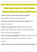 NR511 / NR 511 Midterm Exam Study Guide Q & A (Latest 2024 / 2025): Differential Diagnosis & Primary Care Practicum (Verified Answers)