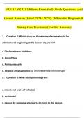 NR511 / NR 511 Midterm Exam Study Guide Qs & Ans (Latest 2024 / 2025): Differential Diagnosis & Primary Care Practicum (Verified 200 Qs & Ans with Rationales)