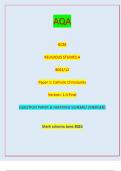 AQA GCSE RELIGIOUS STUDIES A 8062/12 Paper 1: Catholic Christianity Version: 1.0 Final *JUN2380621201* IB/G/Jun23/E9 8062/12AQA QUESTION PAPER & MARKING SCHEME/ [MERGED]