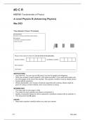 #O C R H557/01 Fundamentals of Physics A Level Physics B (Advancing Physics)  May 2023