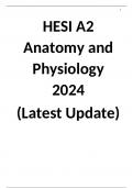 HESI A2 Anatomy and Physiology 2024 (Latest Update)