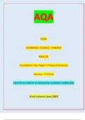 AQA GCSE COMBINED SCIENCE: SYNERGY 8465/3F Foundation Tier Paper 3 Physical Sciences Version: 1.0 Final G/LM/Jun23/E6 8465/3F (JUN2384653F01) GCSE COMBINED SCIENCE: SYNERGY Foundation Tier Paper 3 Physical Sciences  QUESTION PAPER & MARKING SCHEME/ [MERGE