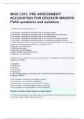  WGU C213. PRE-ASSESSMENT: ACCOUNTING FOR DECISION MAKERS PVAC questions and solutions