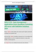 WGU C170 - Data Management – Applications Exam Questions Containing 202 terms with Definitive Solutions 2024