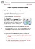 Student Exploration: Photosynthesis Lab