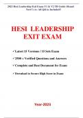 2023 Hesi Leadership Exit Exam V1 & V2 TB Guide (Brand New!!) A+ All Q&As Included!! A+