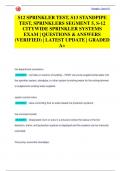 S12 SPRINKLER TEST, S13 STANDPIPE  TEST, SPRINKLERS SEGMENT 5, S-12  CITYWIDE SPRINKLER SYSTEMS  EXAM | QUESTIONS & ANSWERS  (VERIFIED) | LATEST UPDATE | GRADED  A+