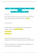 HCCA - CHC EXAM STUDY PACK -With 100%  verified solutions 2024