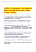 NURS 663 Maryville Psych Exam 3 Questions With Verifed Answers Latest Updates