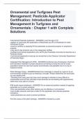 Ornamental and Turfgrass Pest Management: Pesticide Applicator Certification: Introduction to Pest Management In Turfgrass and Ornamentals : Chapter 1 with Complete Solutions