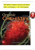 Organic Chemistry 6th Edition Test Bank by Smith, Janice, ISBN: 9781260119107 All 29 Chapters Covered, Verified Latest Edition