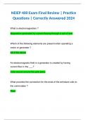 NEIEP 400 Exam Final Review | Practice Questions | Correctly Answered 2024