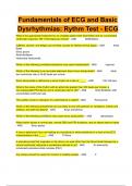 Fundamentals of ECG and Basic Dysrhythmias: Rythm Test - ECG  questions and answers 2024 with complete solutions