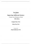 Test Bank For Improving Adolescent Literacy Content Area Strategies at Work 5th Edition By Douglas Fisher, Nancy Frey (All Chapters, 100% Original Verified, A+ Grade) 